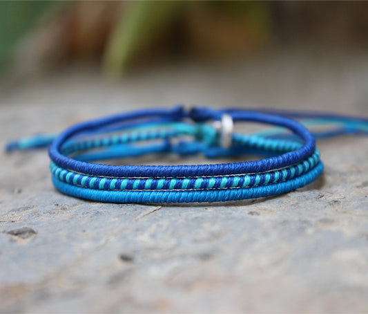 Loop 3 Thin Bracelet Set / Deep Sea