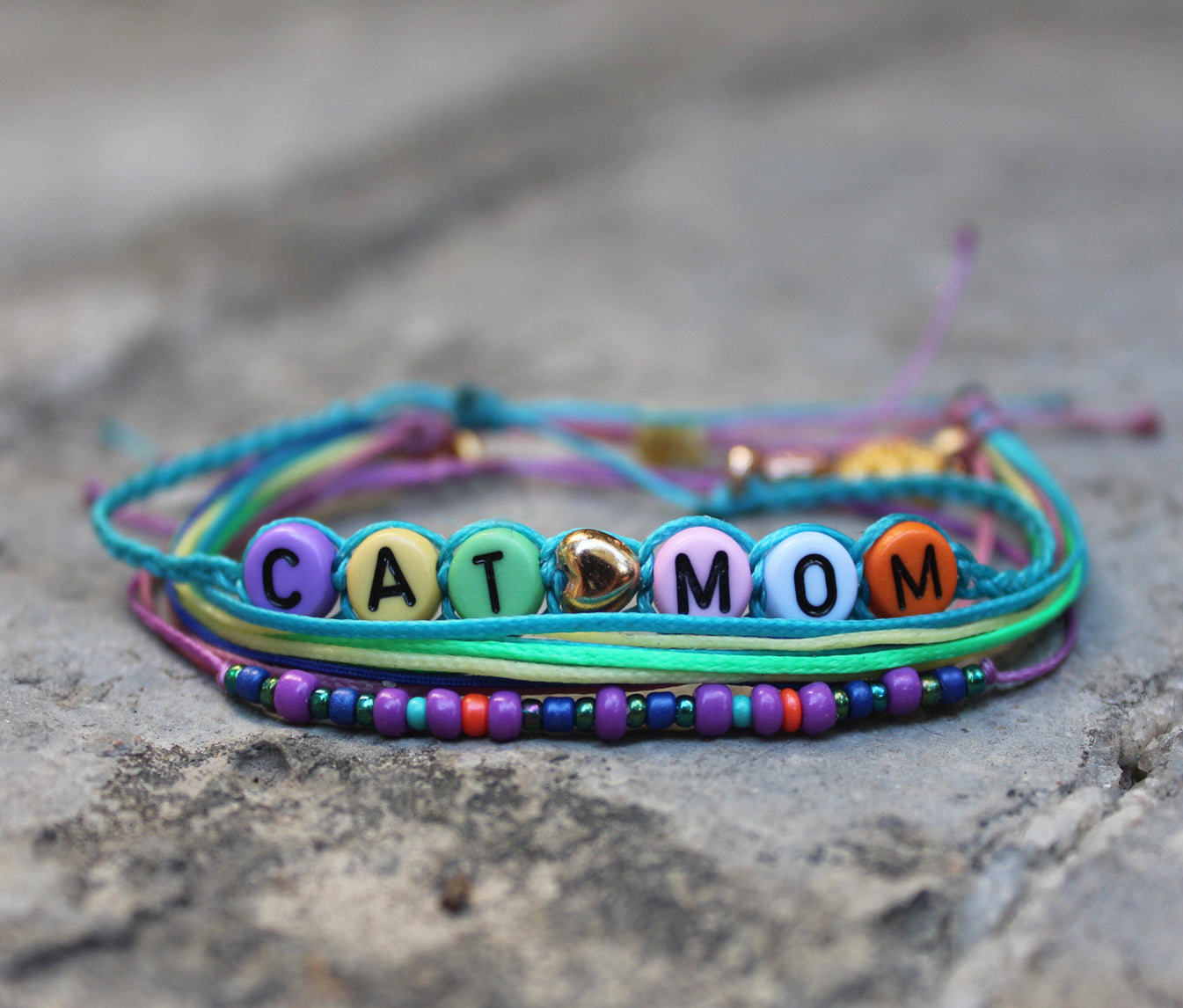 Cat Mom 3-Piece Bracelet Set