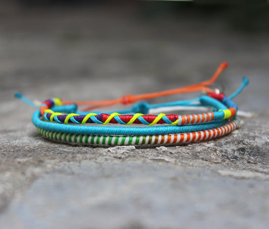 Loop 3 Thin Bracelet Set / Havana