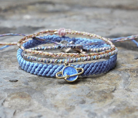 Planet Blue 3 Piece Bracelet Set