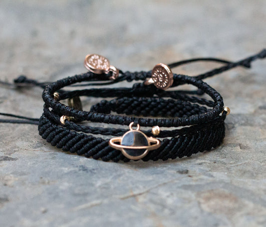 Planet Black 3 Piece Bracelet Set