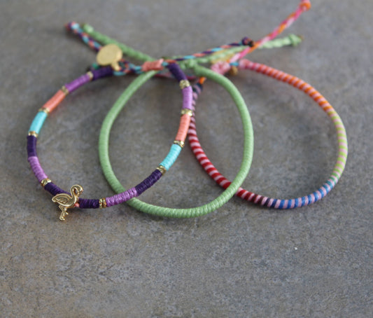 Loop 3 Piece Bracelet Set / Flamingo