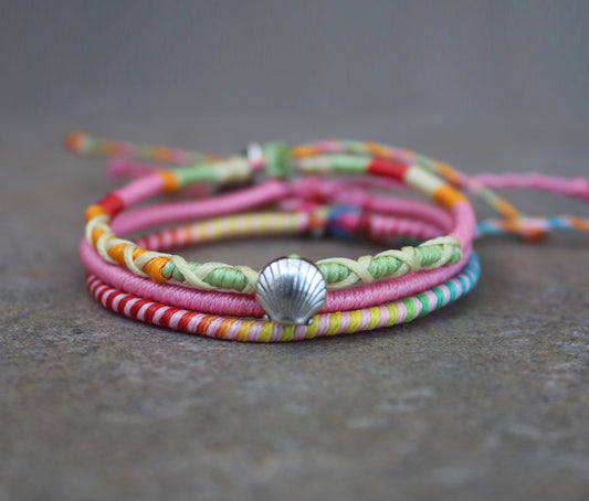 Loop 3 Thin Bracelet Set / Pinkyshell