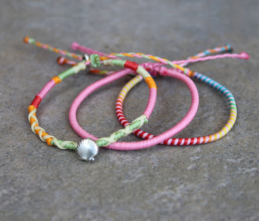 Loop 3 Thin Bracelet Set / Pinkyshell