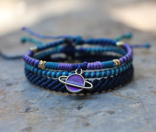 Planet Purple 3 Pcs Bracelet Set