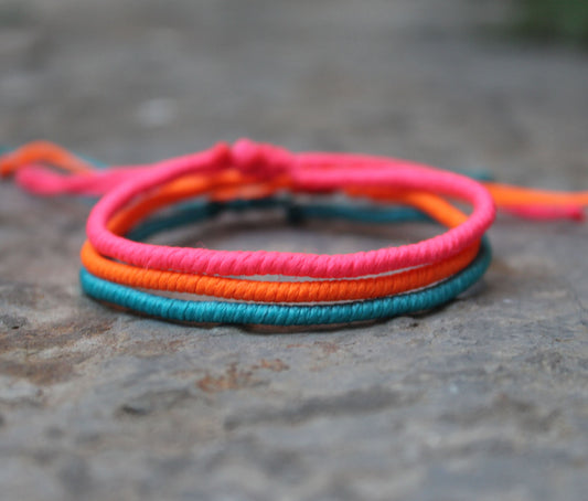 Loop 3 Thin Bracelet Set / Neon Basic