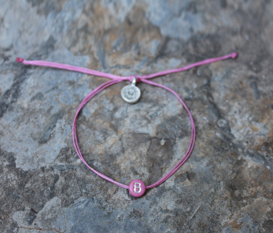 Cordas Letter Bracelet/ Pink