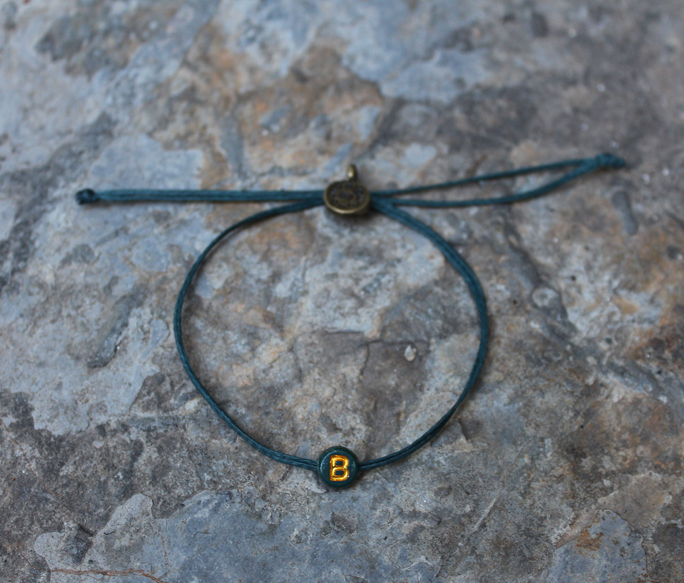 Cordas Letter Bracelet / Petrol Green